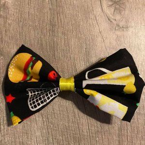 Black BBQ Print Hair Bow (Large)